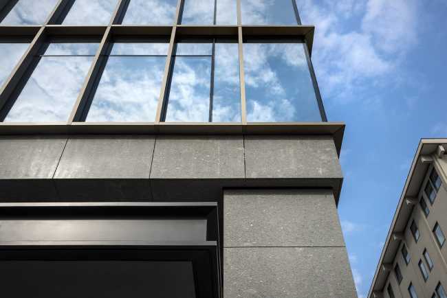 Tower detail stone and glass