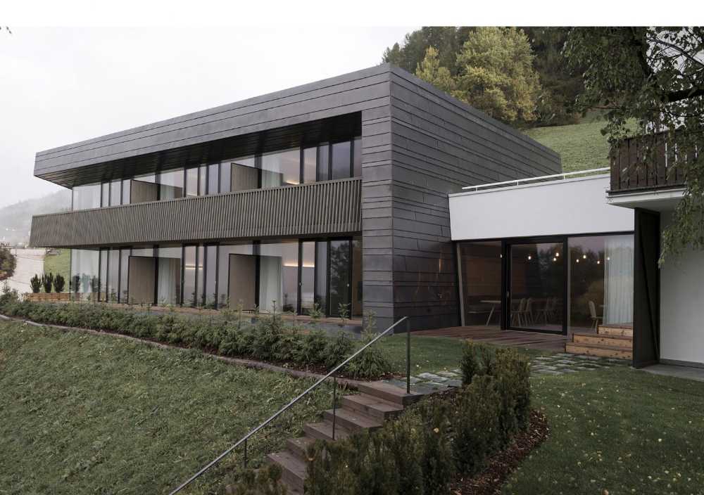 Villa with dolomites background