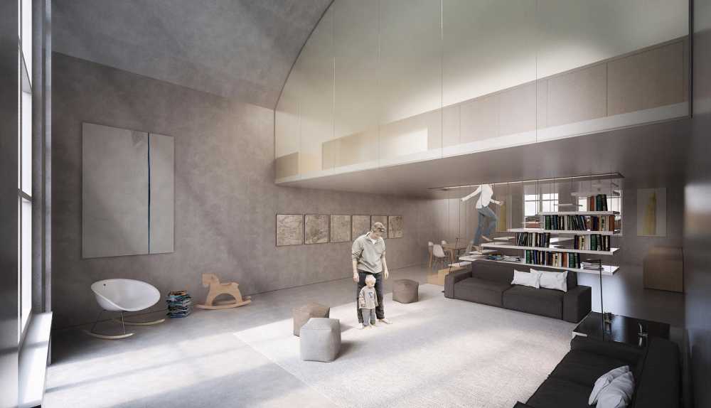 render di un coworking