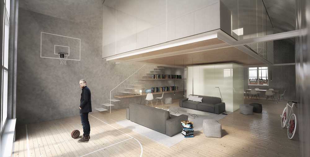 render di un coworking