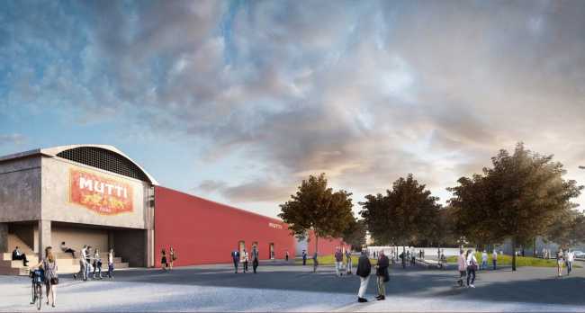 render azienda rossa e grigia