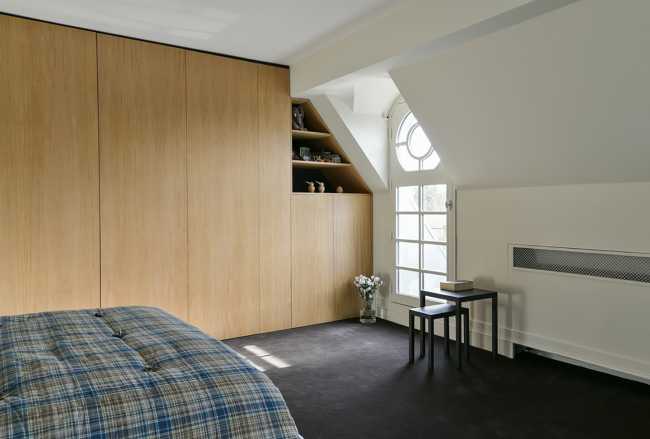 bedroom with attic bed