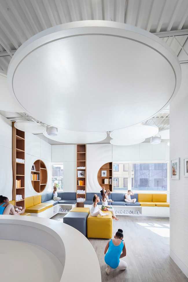 Dance school with circular theme