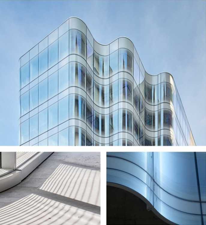 facciata in vetro ondulata