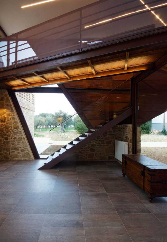 Interior of a house with broken geometries