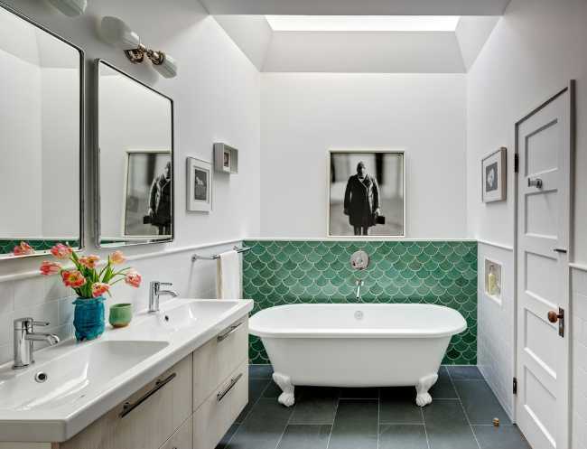 Sala da bagno colore verde