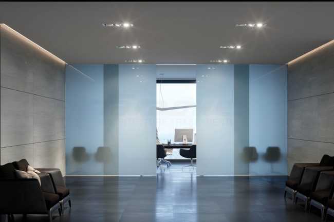 Porta scorrevole con vetro opaco per gli uffici