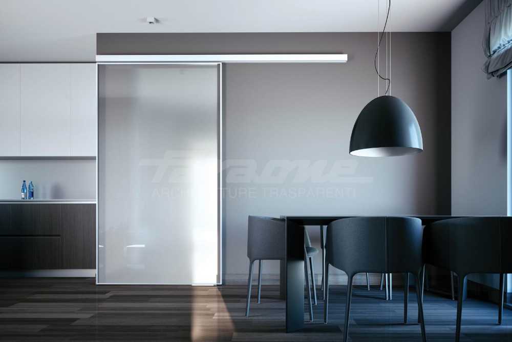 Porte scorrevoli argento e bianco