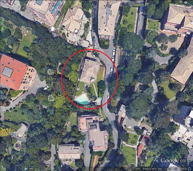 Individuazione in planimetria della villa storica