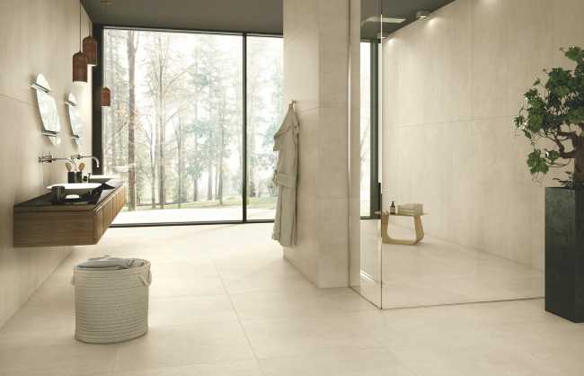 Bagno gres porcellanato chiaro