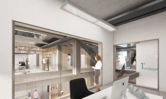 Ufficio con vetrata sulla corte interna