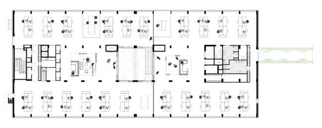Planimetria ex fabbrica che diventa uffici