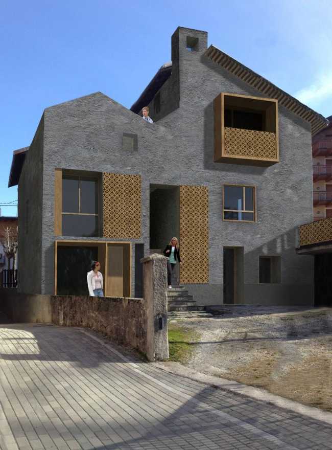 Ristrutturazione residenziale di due edifici con copertura unica