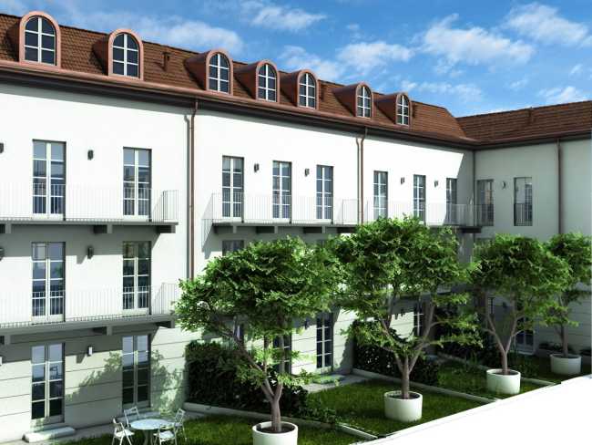 Corte interna con piante