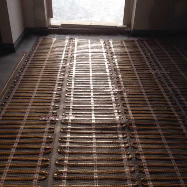 Posa in opera del sistema di riscaldamento radiante