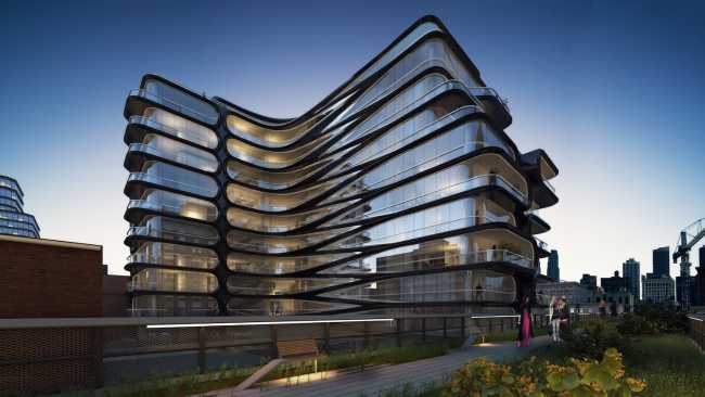 Edificio con fachada de vidrio