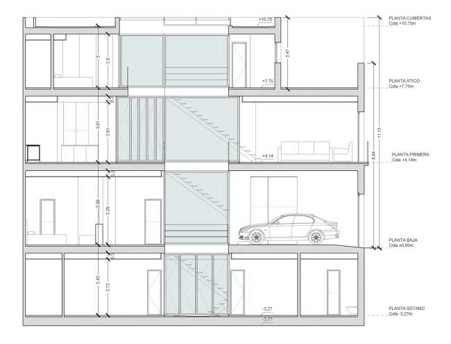casa torre progetto alzato sezione