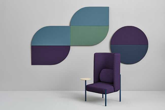 pannelli acustici colorati  in tessuto da parete