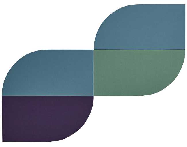 moduli pannello acustico arredo da parete in tessuto viola