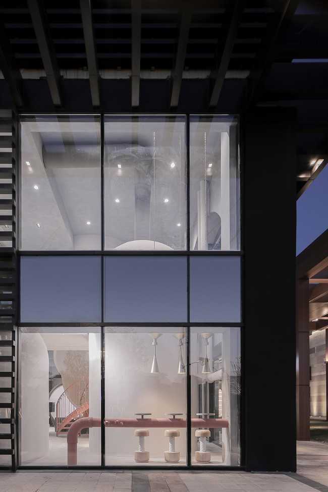 laboratorio de investigación externo entrada de vidrio