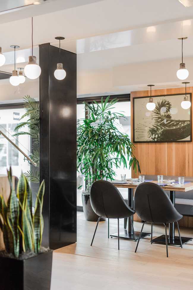 concept store restaurant furniture and wood coverings black finishes