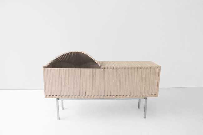 apertura movimento cabinet in legno mobile console