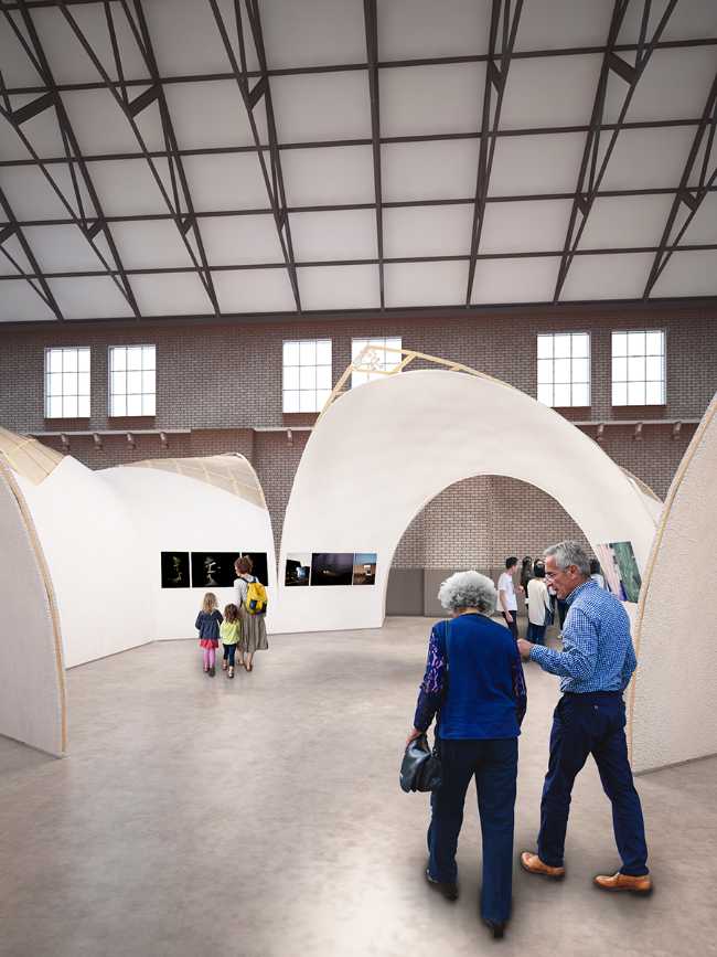 esposizione guscio in legno di pino modulare fibre di cocco e iuta riciclate