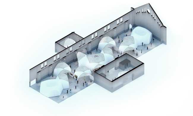 modello tridimensionale moduli esagonali per esposizione