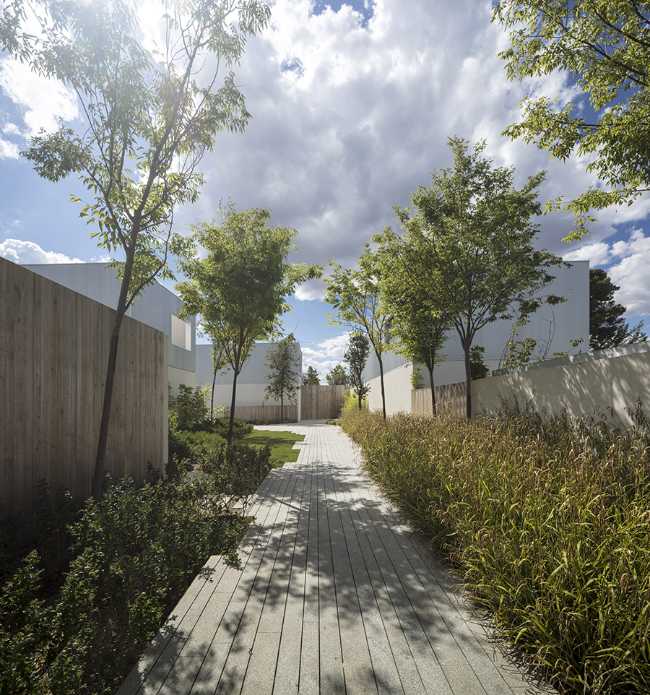 gardens and connection areas residential area wood cladding