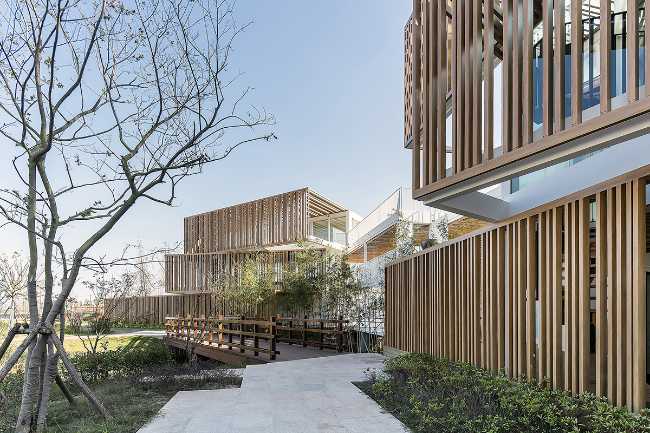 stacked second skin containers in wood