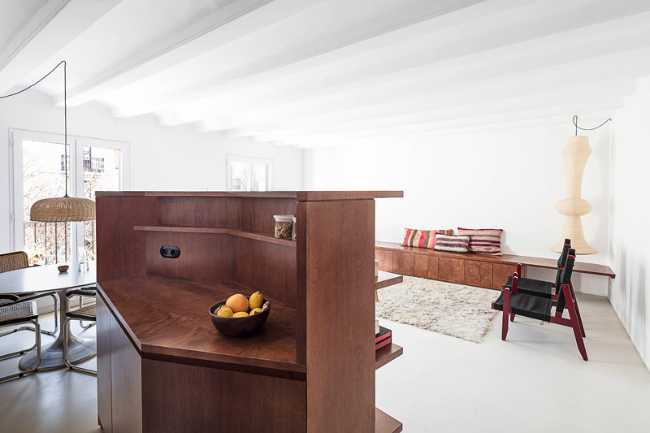 Furniture distributed in a white space