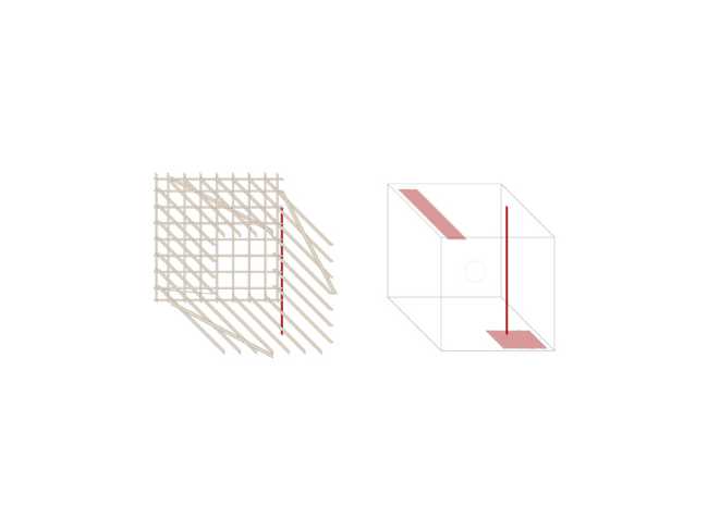 Explosion of the wooden pavilion and its structure