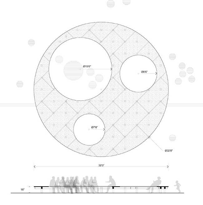 Schema di un palco in legno flessibile