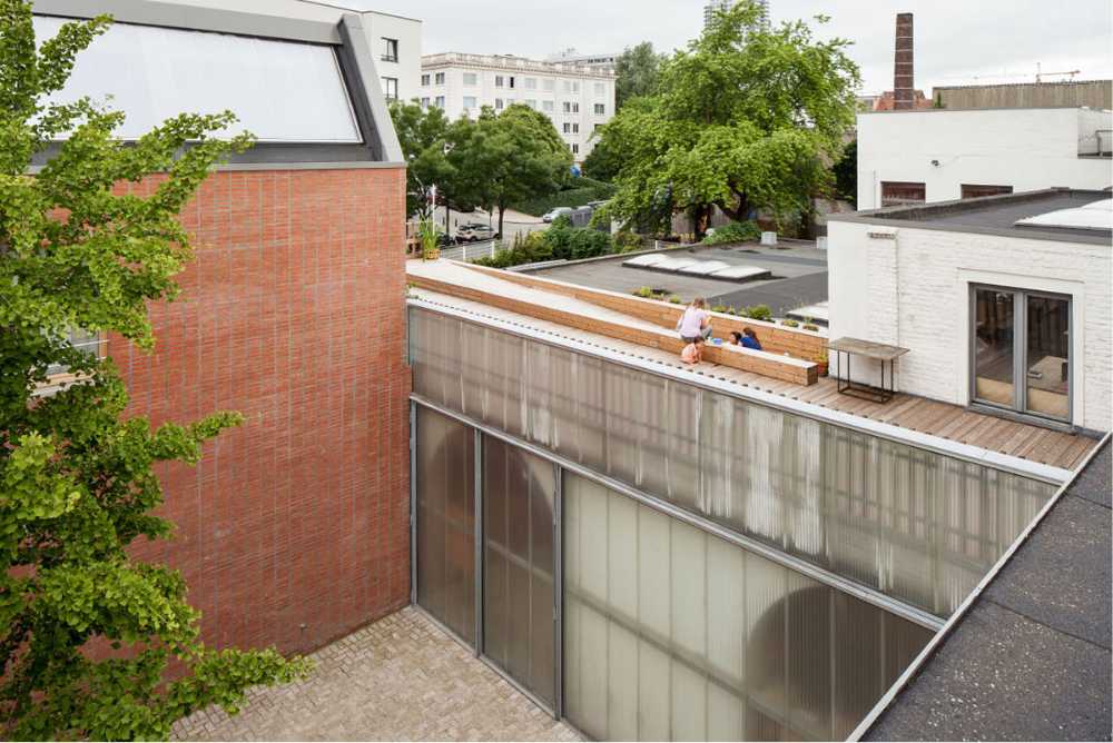 Old factory renovated preserving the brick facade