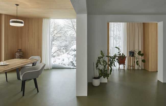 Open space between new and old home