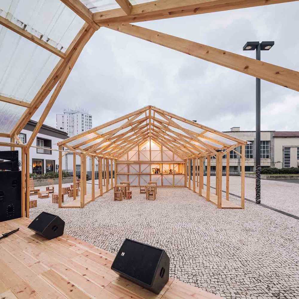Padiglione in legno per festival