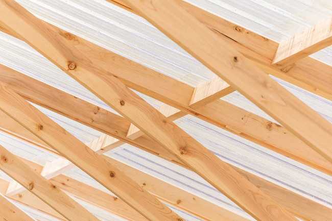 Detail of wooden pavilion