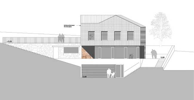 Prospetto villa a Lana con serramenti Optiwin Purista