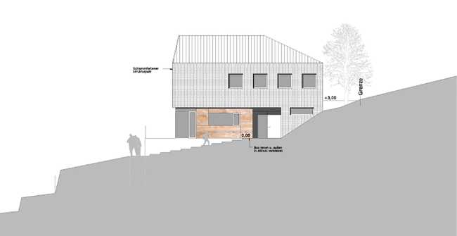 Prospetto villa a Lana con serramenti Optiwin Purista