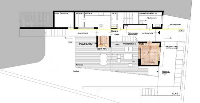 Pianta villa a Lana con serramenti Optiwin Purista
