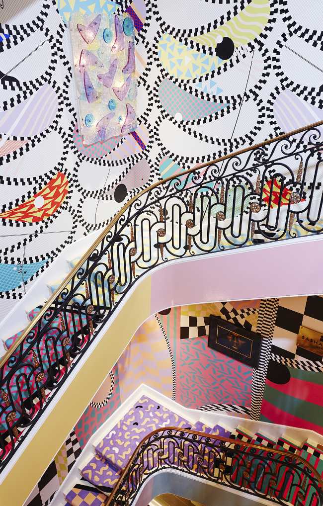 Kips Bay Decorator Show House coloured graphic walls