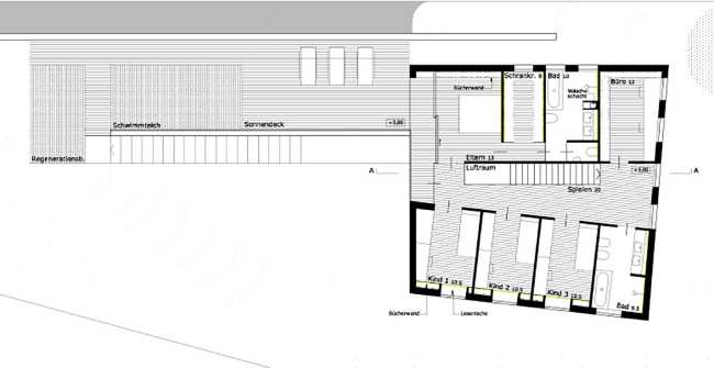 Planimetria villa a Lana con serramenti Optiwin Purista
