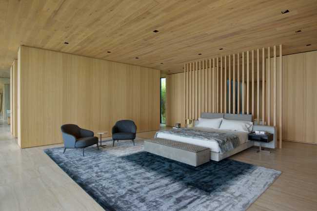 interno camera da letto rivestimento legno