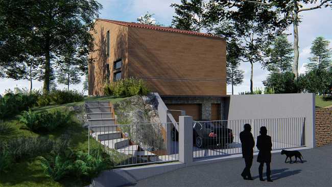 Villa dans la forêt en Piémont. Une architecture qui se fond dans la nature