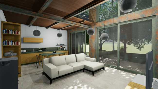 Villa dans la forêt en Piémont. Une architecture qui se fond dans la nature