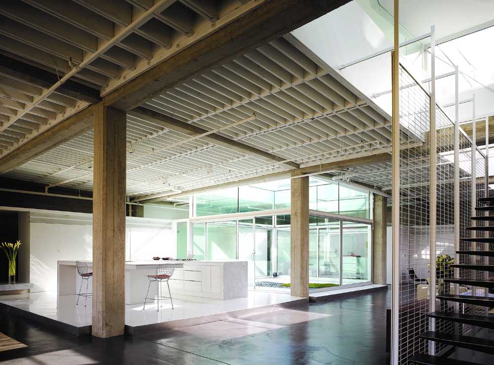sleeping area open space glass walls