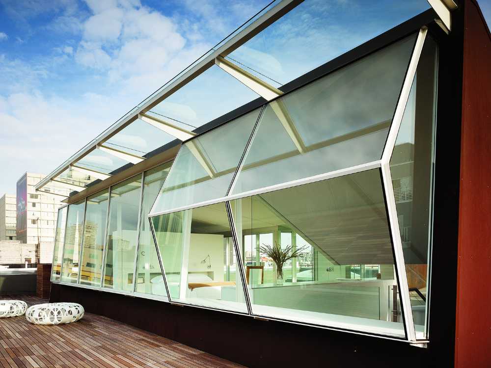 sleeping area open space glass walls