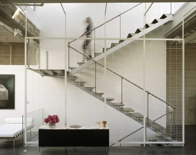 double volume metal staircase