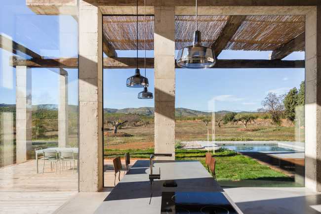 outdoor porch pillars concrete beams wood