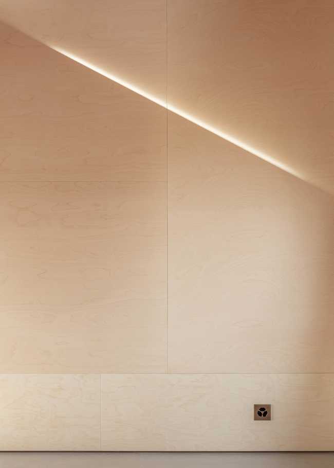 Interior in birch wood detail